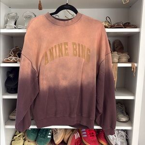 Anine Bing Ombre Pink Brown Logo Sweatshirt